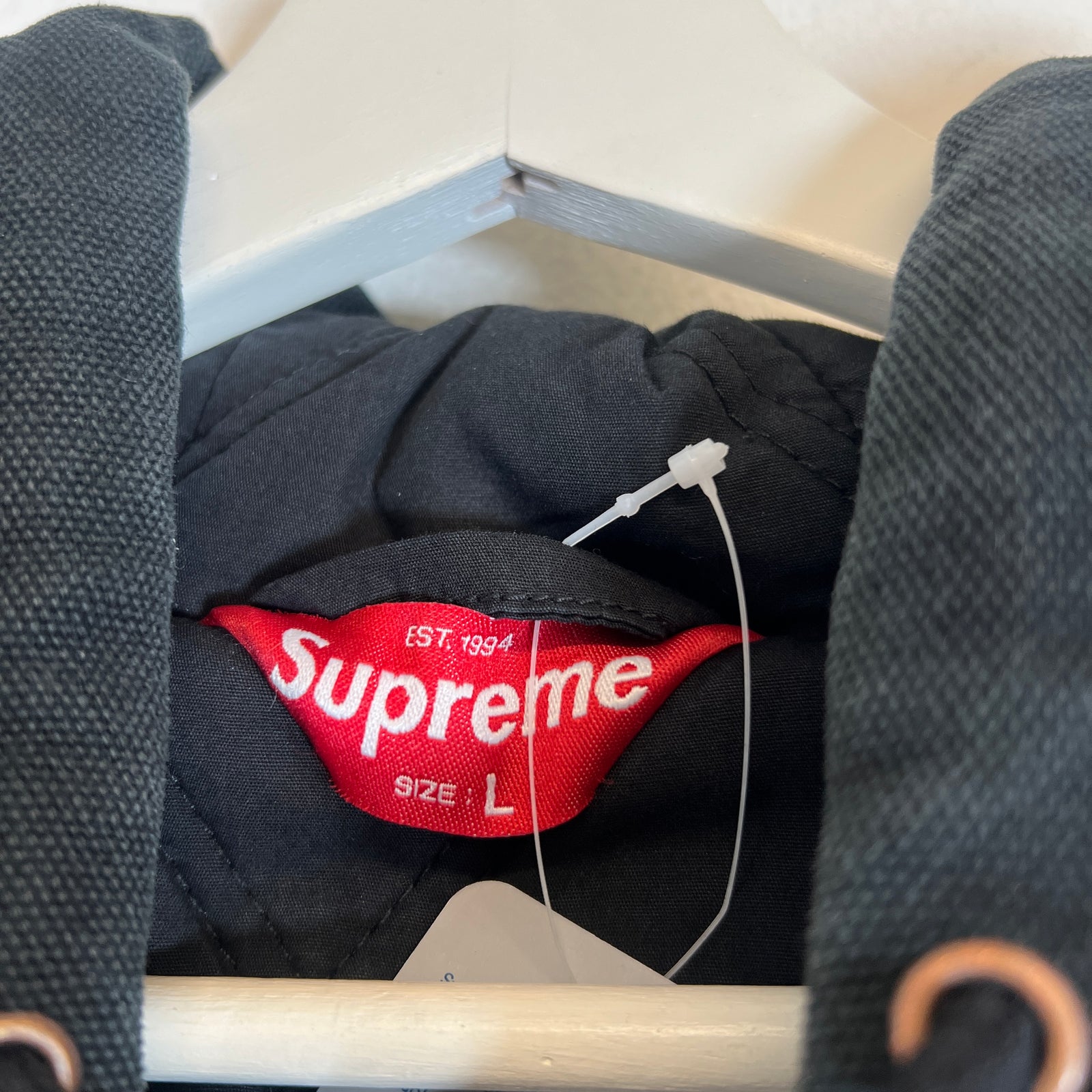 Supreme FW23 Black Paisley Studded Canvas Work Jacket Size L