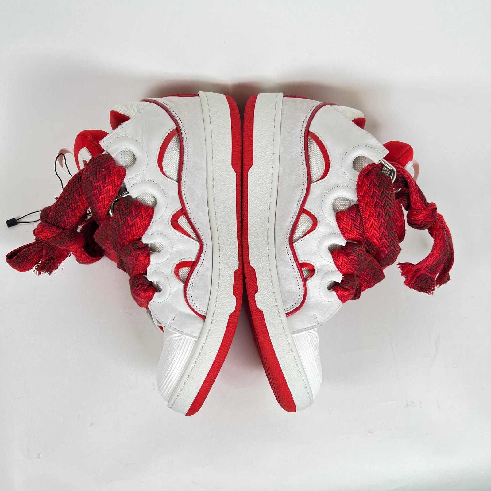 Lanvin Red/White Curb Sneaker Size 12