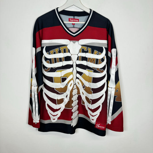 Supreme Red/Navy Bones Hockey Jersey Size S