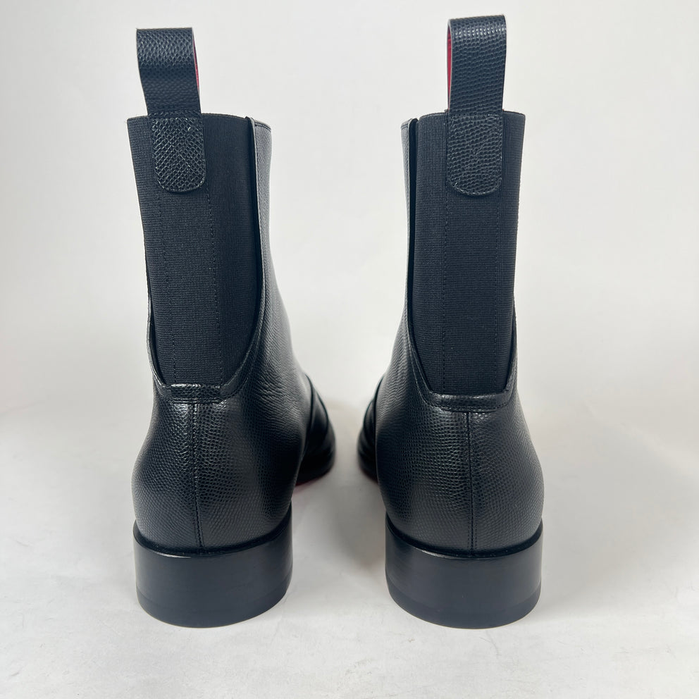 Christian Louboutin Black Boabi Leather Chelsea Boot Size 42