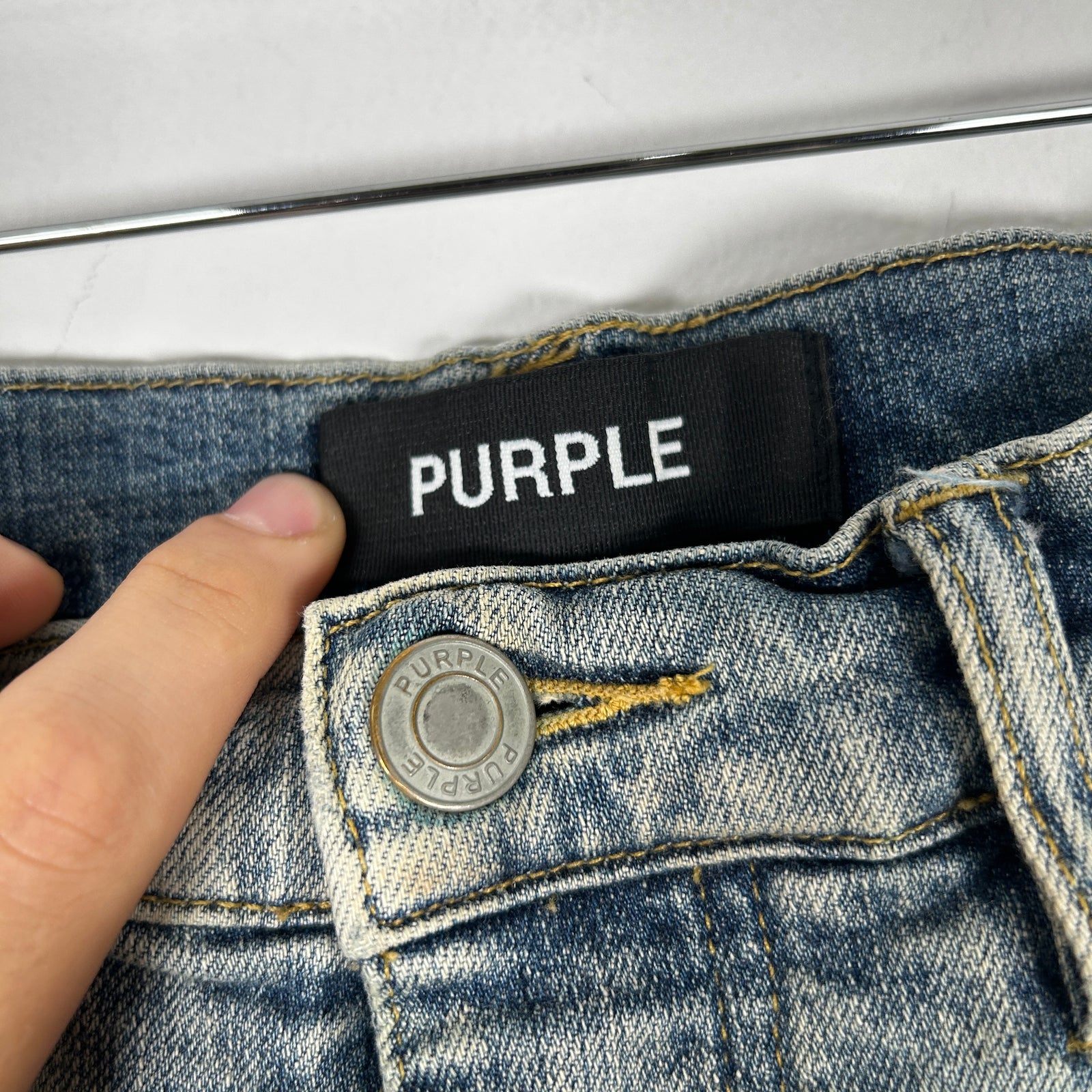 Purple Lightwash Blue Denim Jeans Size 32
