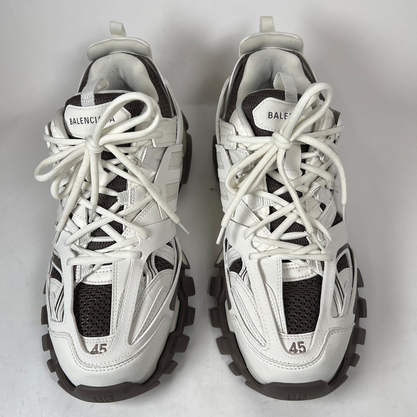 Balenciaga White/Brown Track Sneaker Size 45