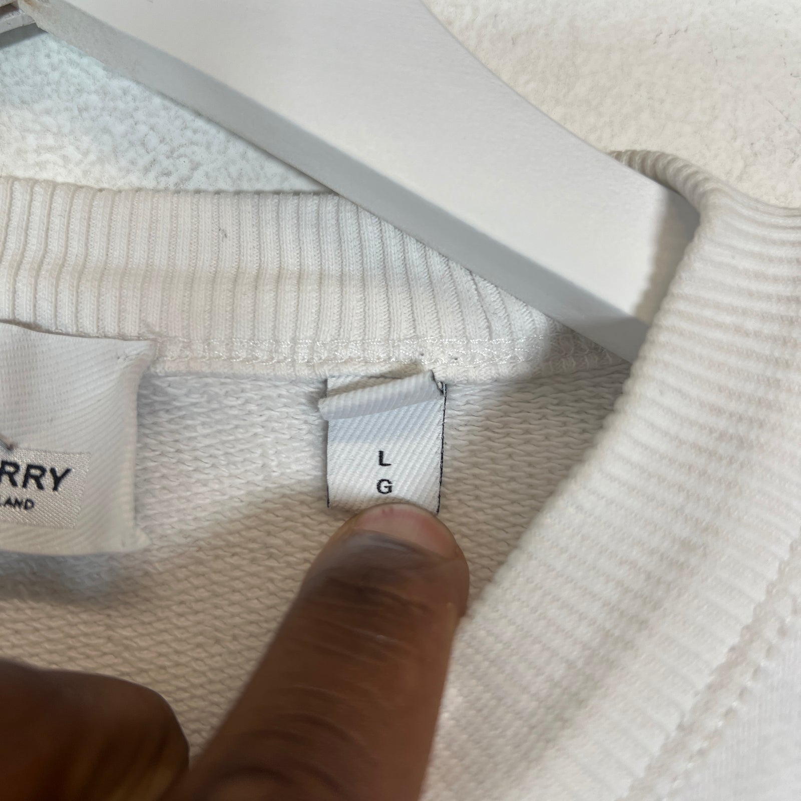 Burberry White Logo Sweater Size L