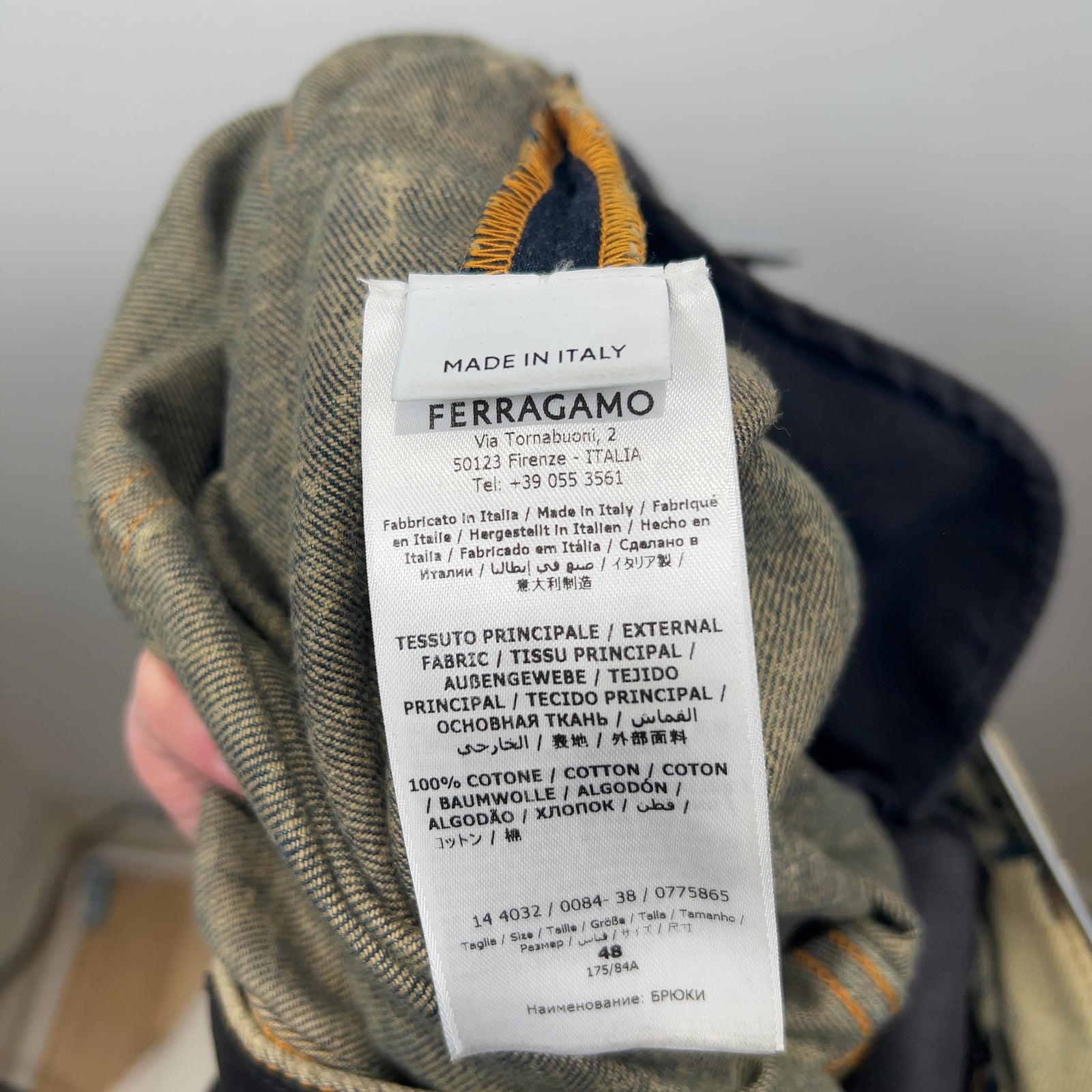 Ferragamo Acid-Wash Denim Jeans