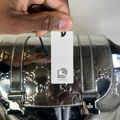 Gucci Silver Mirror Effect GG Large Backpack