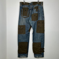 Dolce & Gabbana FW05 Runway Version Hybrid Docking Cargo Denim Jeans Size 38