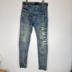 Amiri Lightwash Military Stencil Jeans Size 36