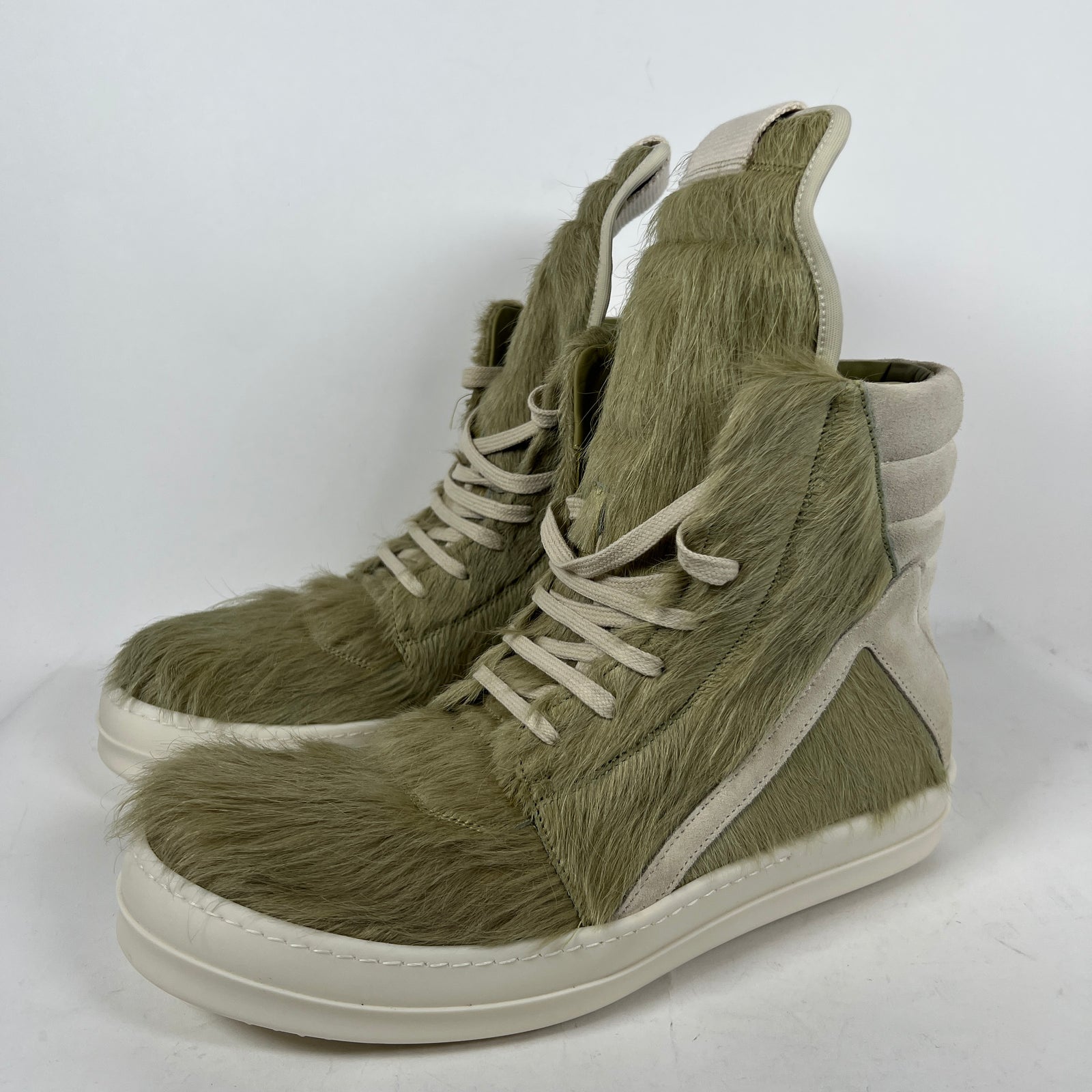 Rick Owens Dirty Acid/Milk Ponyhair Geobasket Size 42