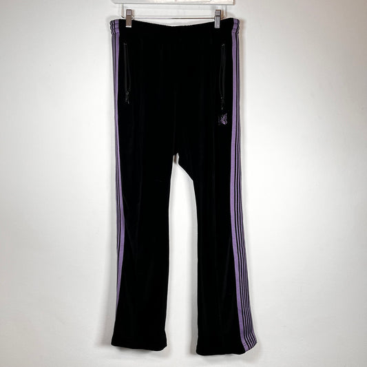 Needles Velour Black/Purp Narrow Track Pants Size M