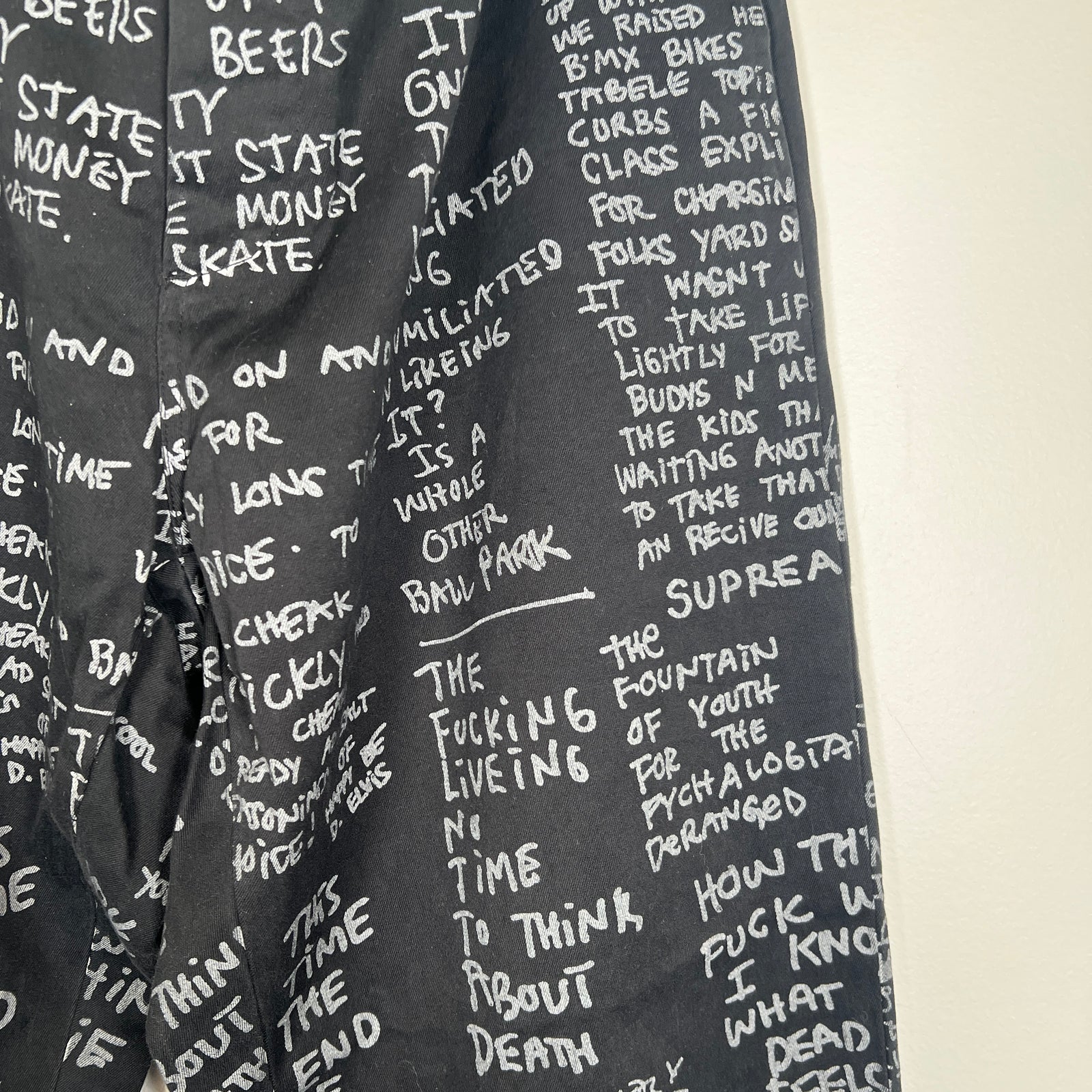 Supreme Scribble Black Pants Size 34