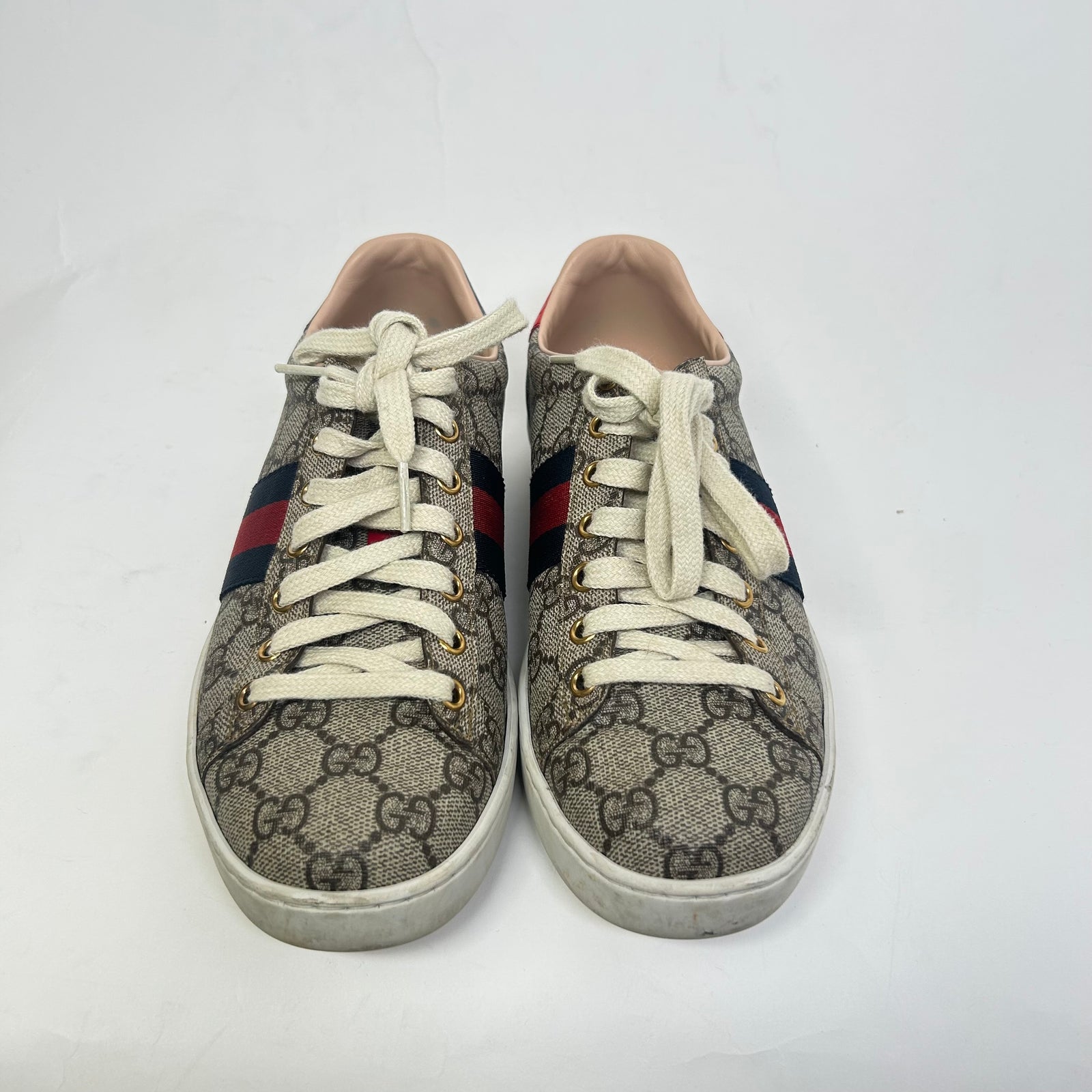 Gucci Beige GG Supreme Ace Sneaker Size 37.5