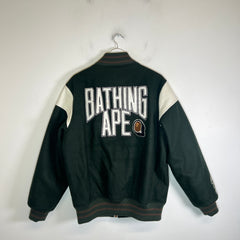 Bape Green Switch Shoulder Stadium Varsity Jacket Size L