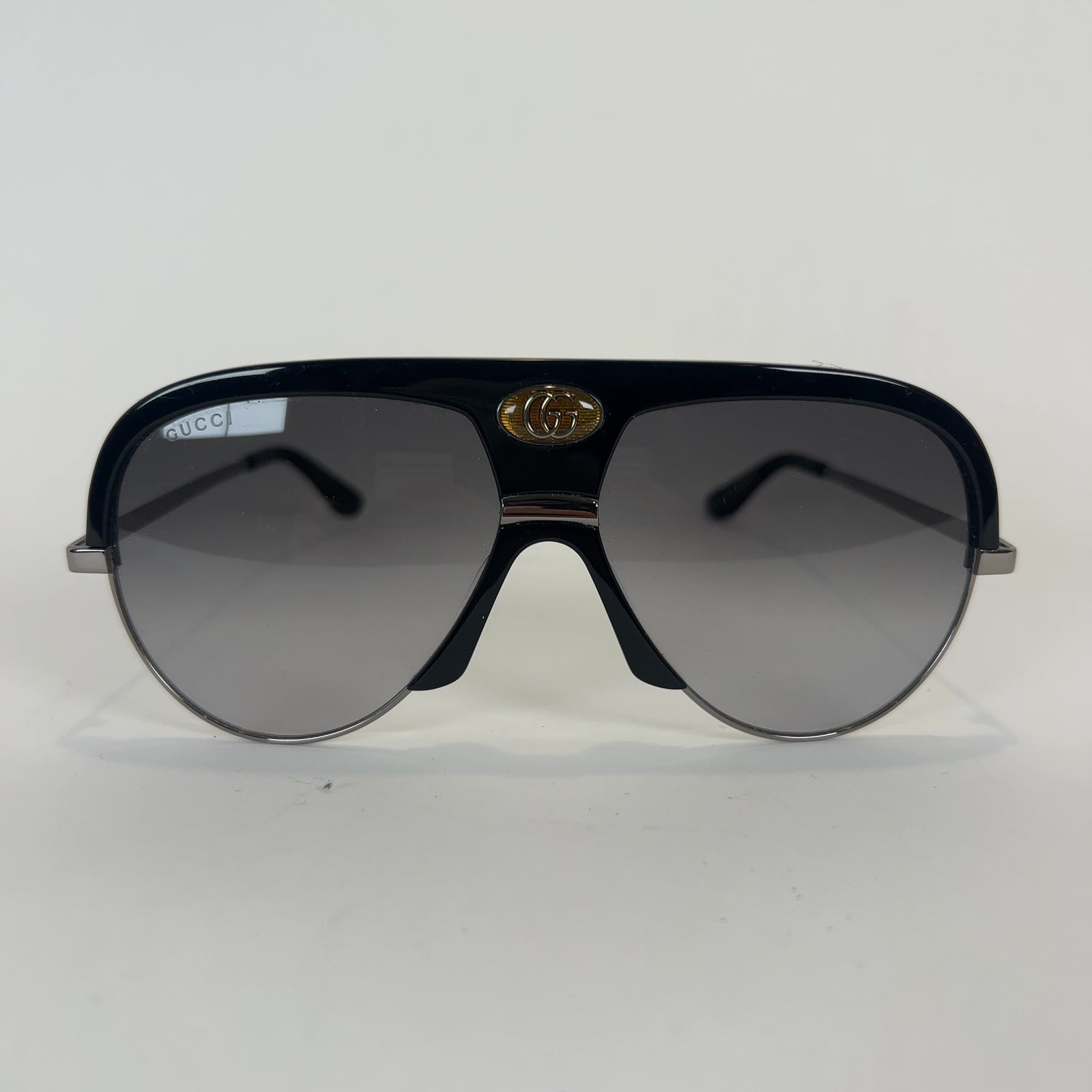 Gucci Gold 'GG' Stone Aviator Sunglasses