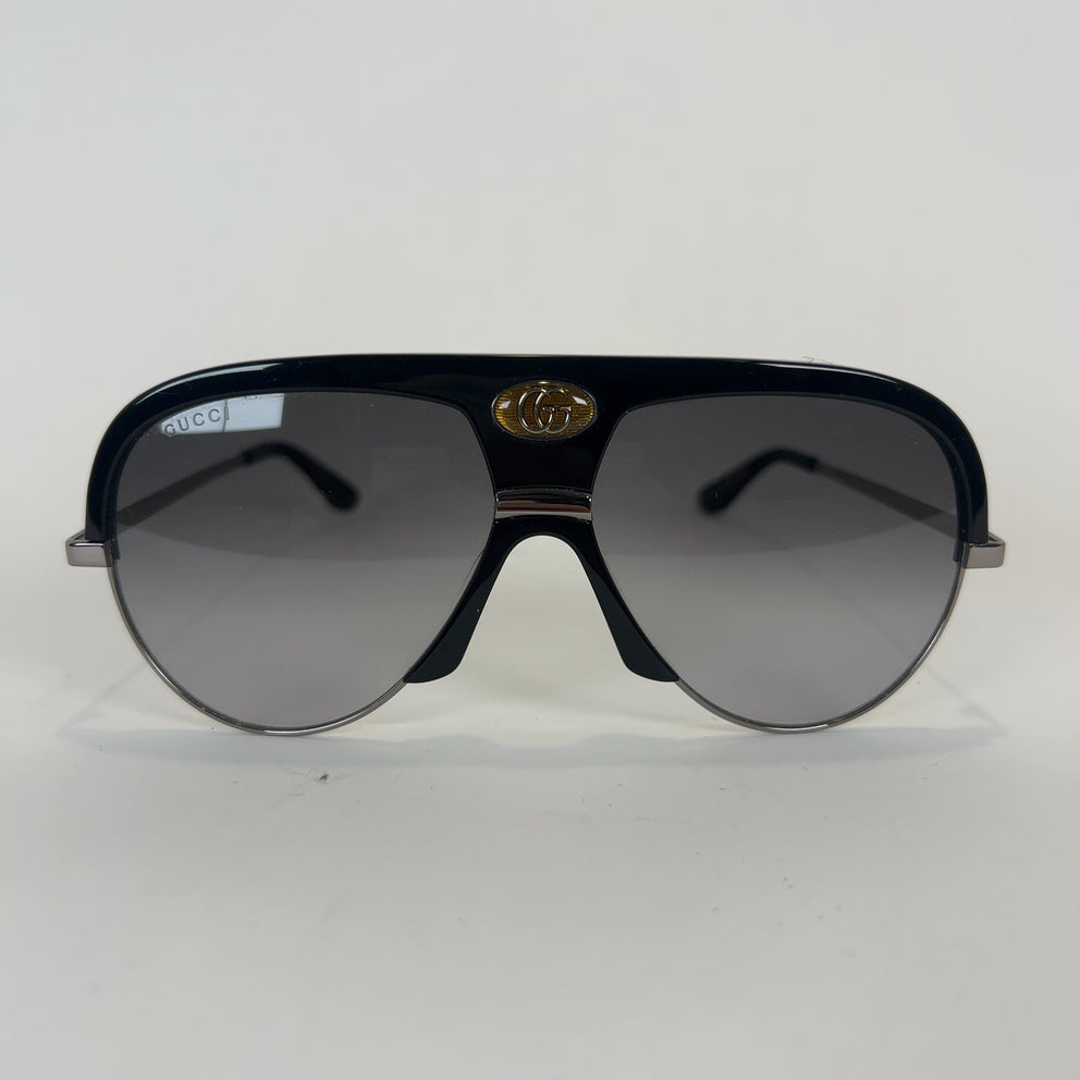 Gucci Gold 'GG' Stone Aviator Sunglasses