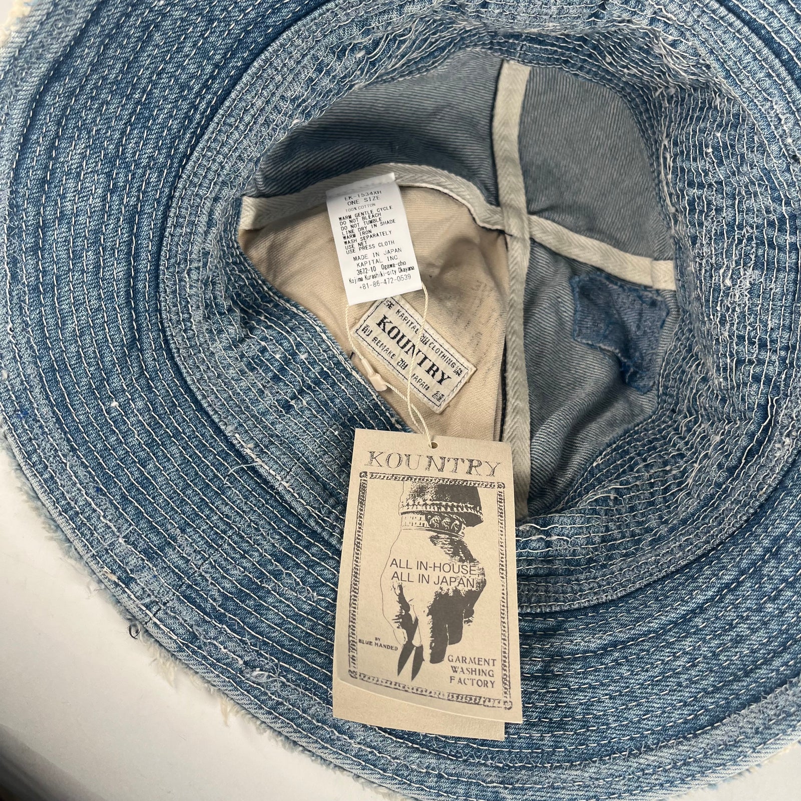 Kapital Light Boro Jean Bucket Hat
