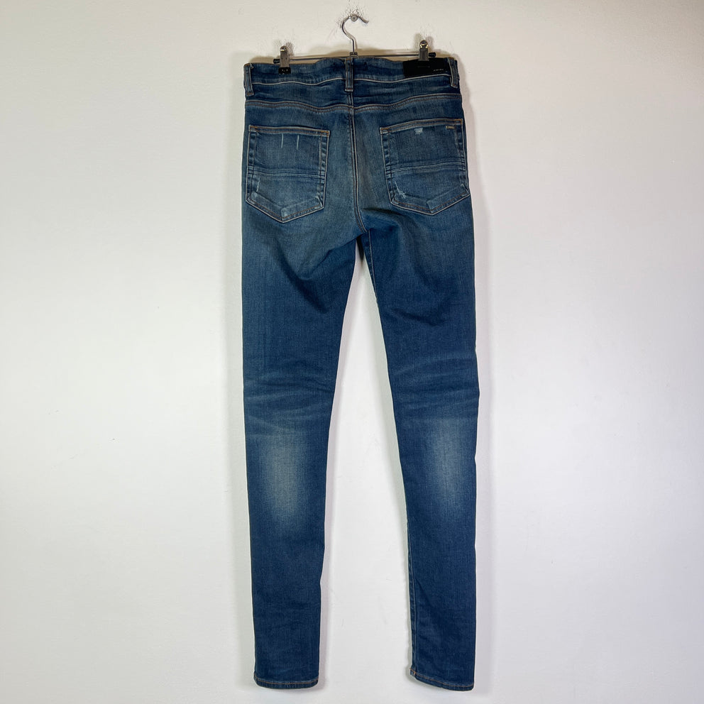 Amiri Dark Blue MX1 Black Patch Jeans