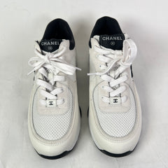 Chanel Interlocking CC Suede Calfskin Grained Leather Runners