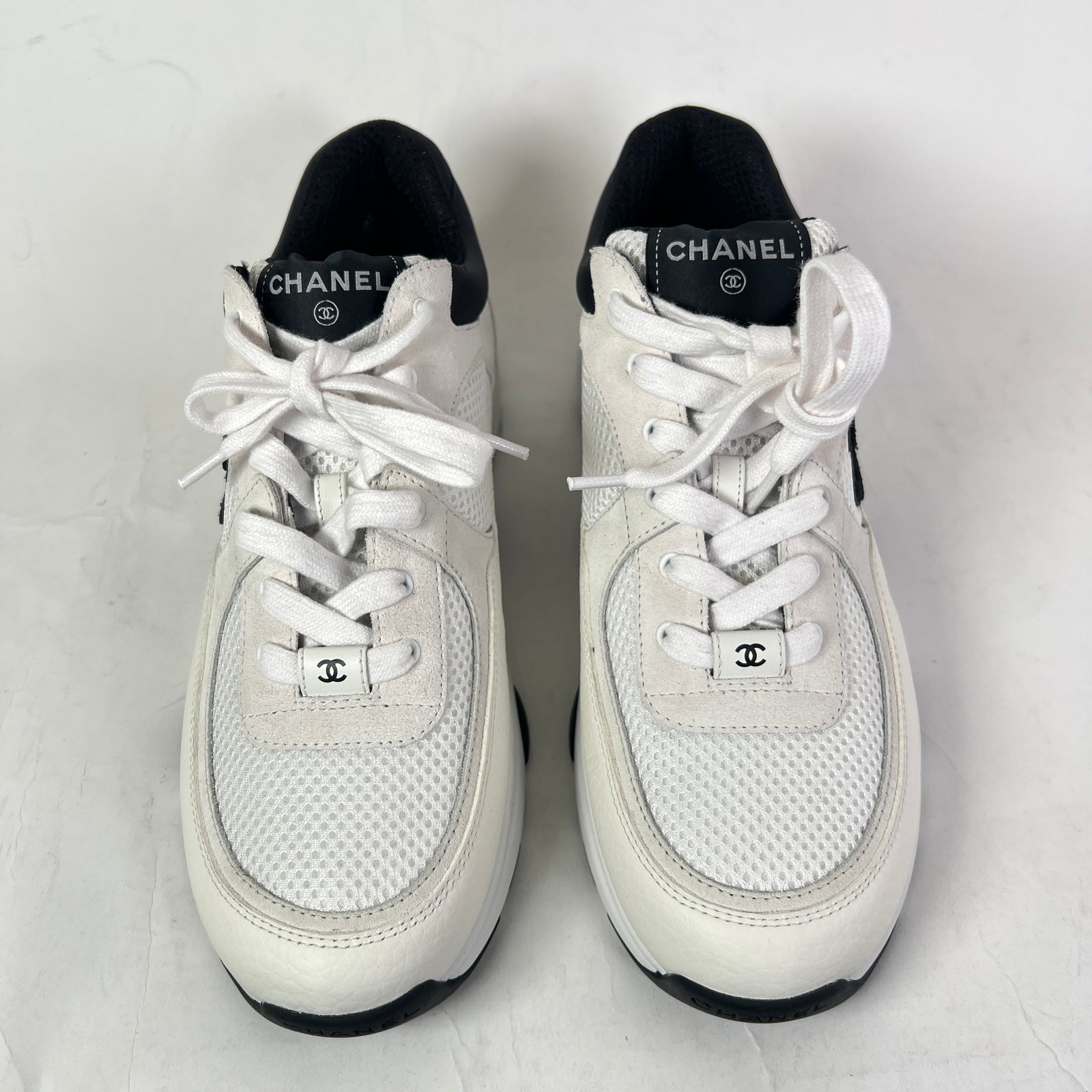 Chanel Interlocking CC Suede Calfskin Grained Leather Runners