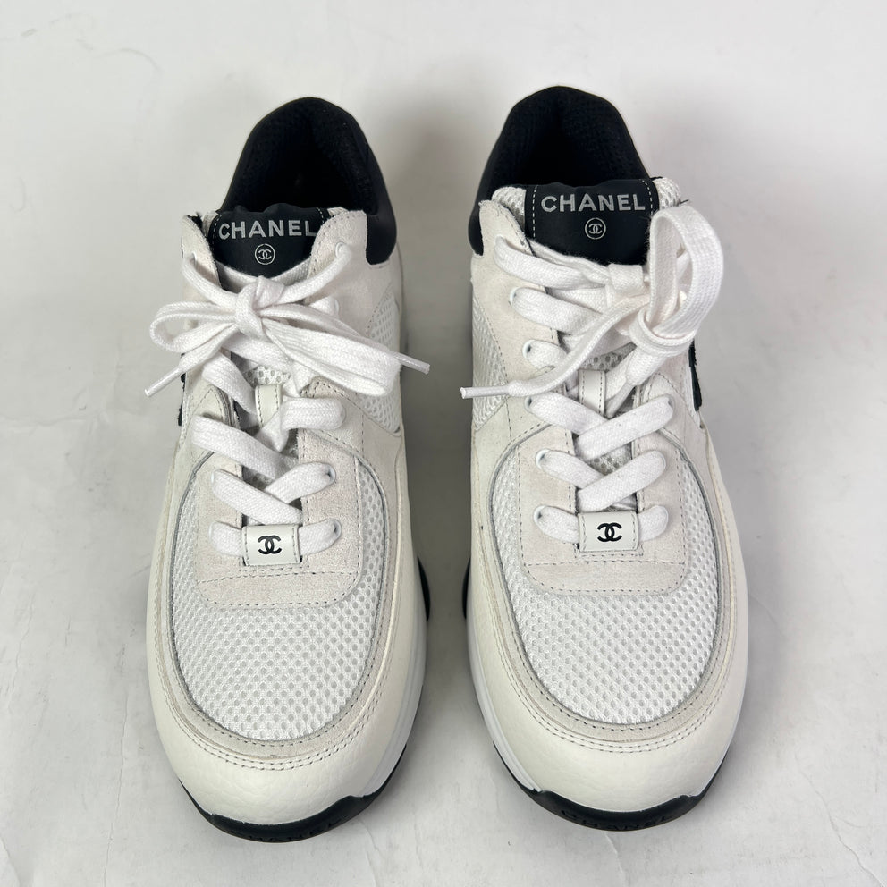 Chanel Interlocking CC Suede Calfskin Grained Leather Runners