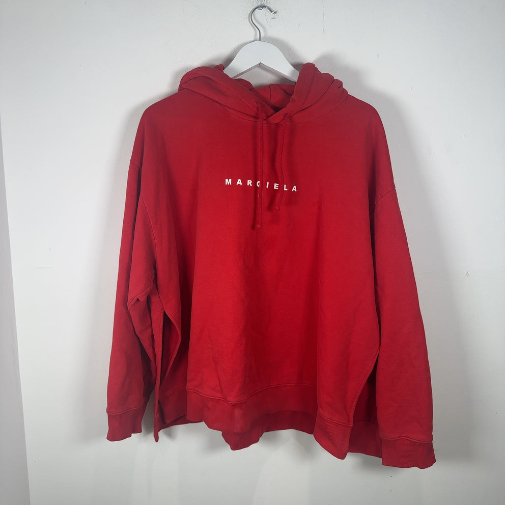 Maison Margiela MM6 Red Logo Poncho Hoodie Size L