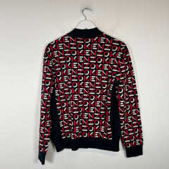Kenzo Red/Black Monogram Knit Jacket Size S