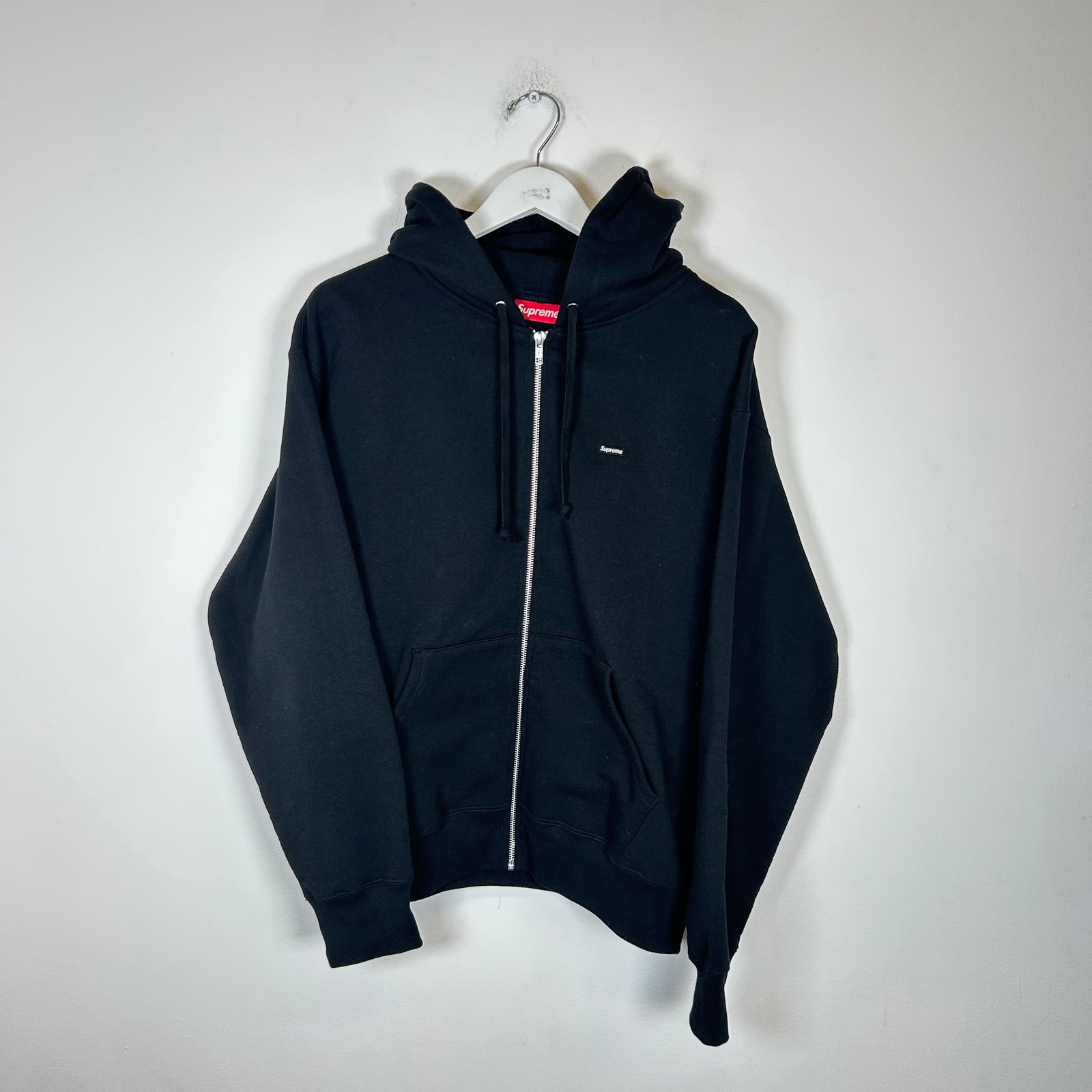 Supreme Black Mini Box Logo Zip-Up Hoodie Size M