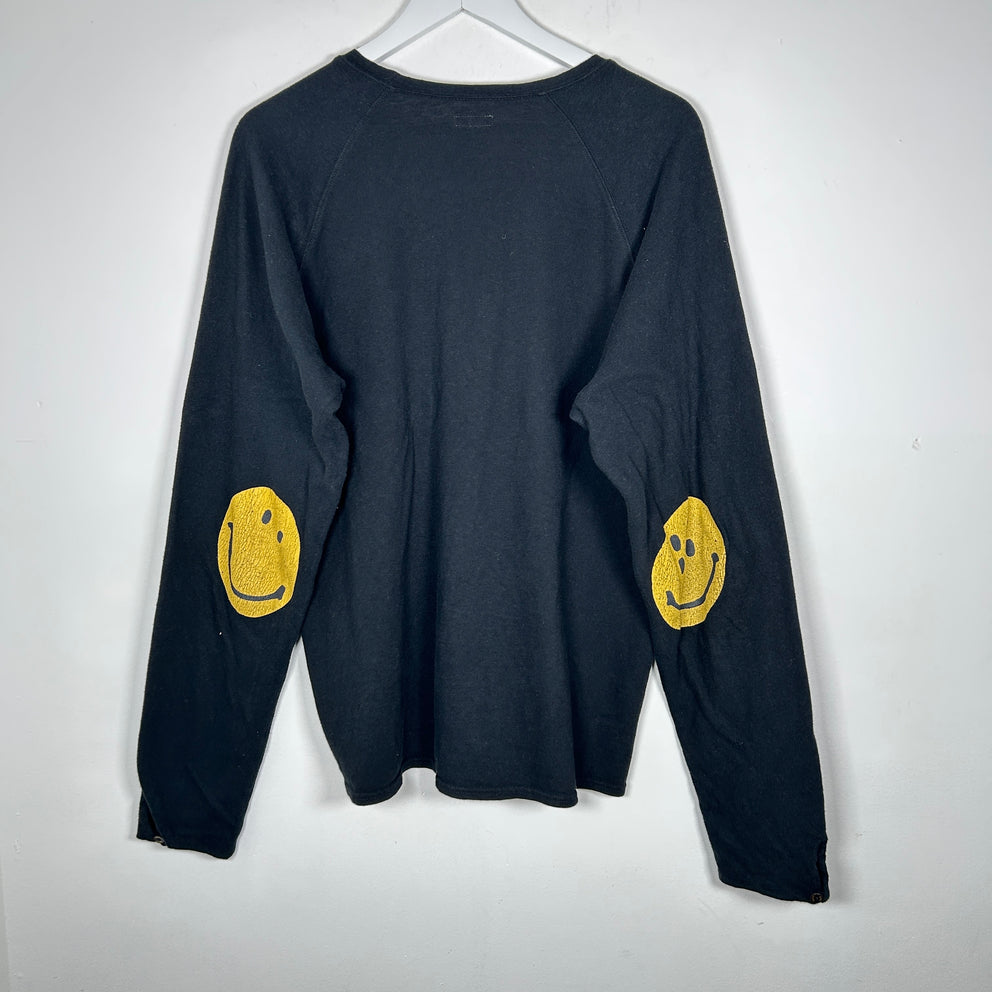 Kapital Black Smiley Face Long-Sleeve T-Shirt Size L
