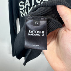 Satoshi Nakamoto Spell Out Logo Black Thermal Longsleeve