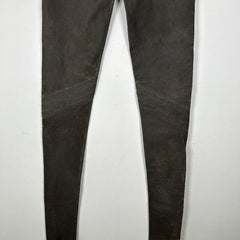 Rick Owens FW11 Limo Dust Blistered Leather Biker Leggings