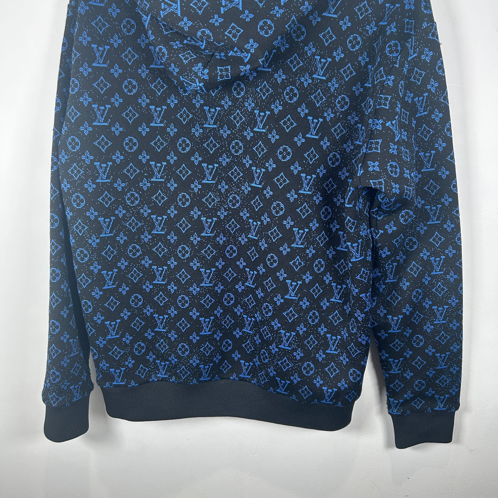 Louis Vuitton Blue/Black Monogram Zip Up Hoodie Size S