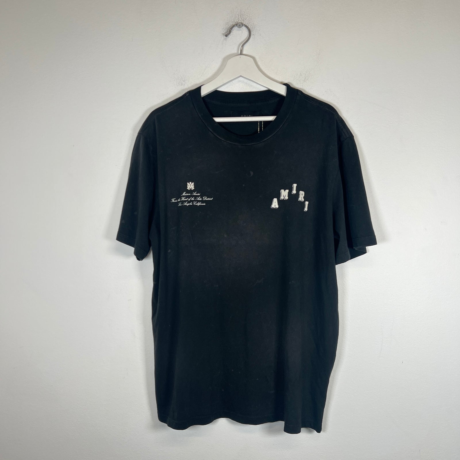 Amiri Black Vintage Collegiate Logo T-Shirt Size XL