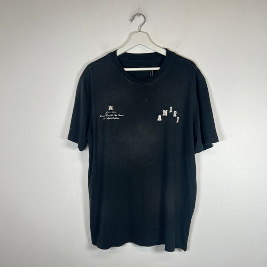 Amiri Black Vintage Collegiate Logo T-Shirt Size XL