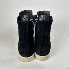 Rick Owens Black Suede High-Top Ramones Size 42