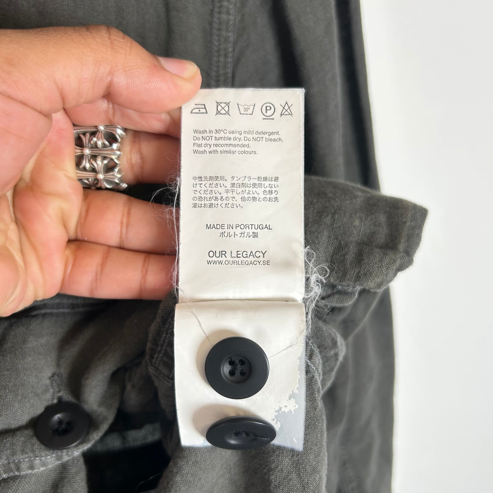 Our Legacy Dark Olive Puff Pocket Shirt Size 46
