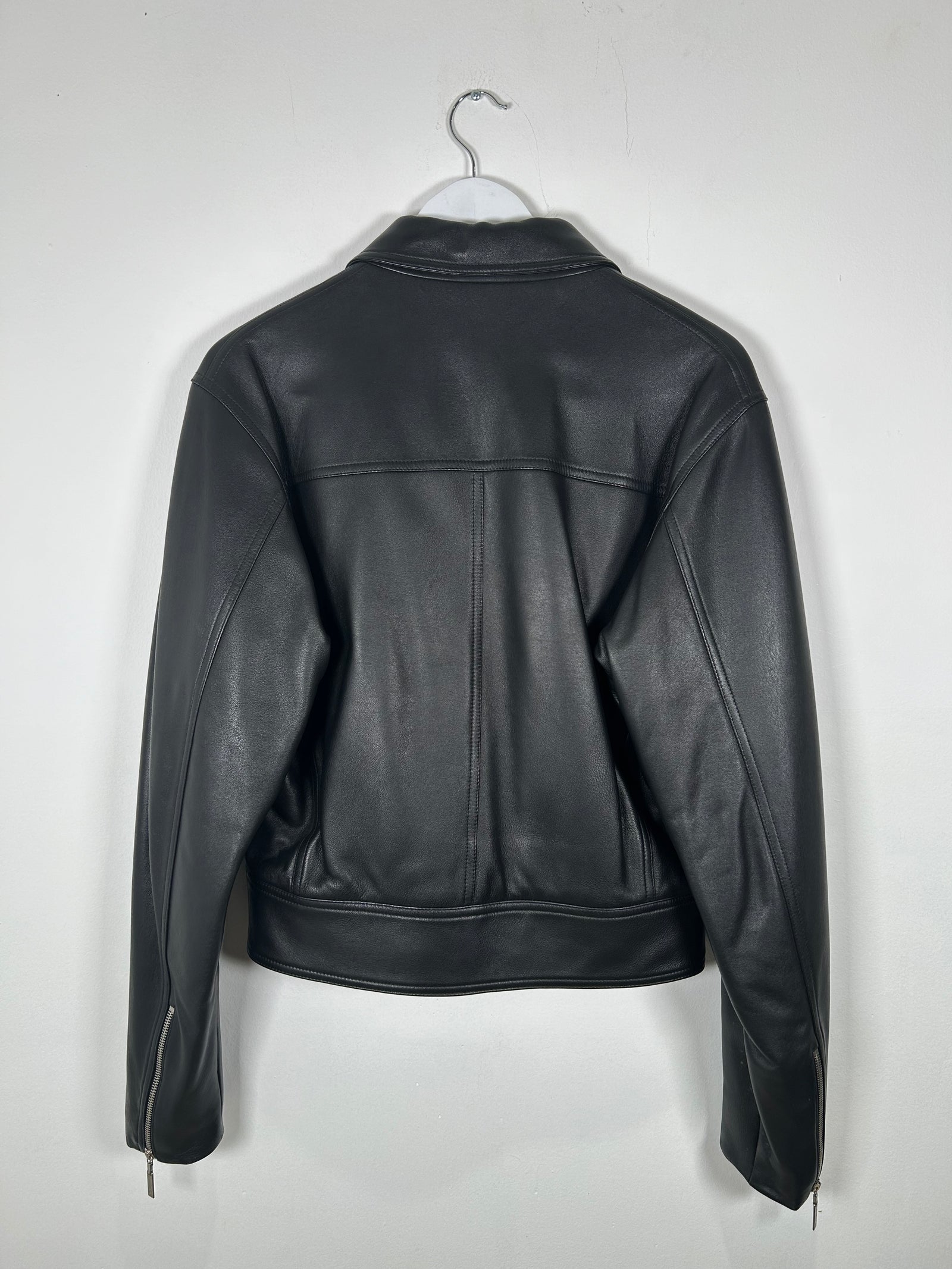 Yves Saint Laurent Rive Gauche 1990's Leather Field Jacket Size 50