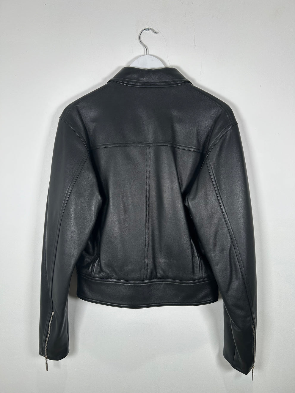 Yves Saint Laurent Rive Gauche 1990's Leather Field Jacket Size 50
