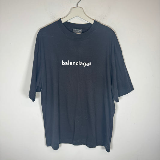 Balenciaga Black Copyright Logo T-Shirt Size M