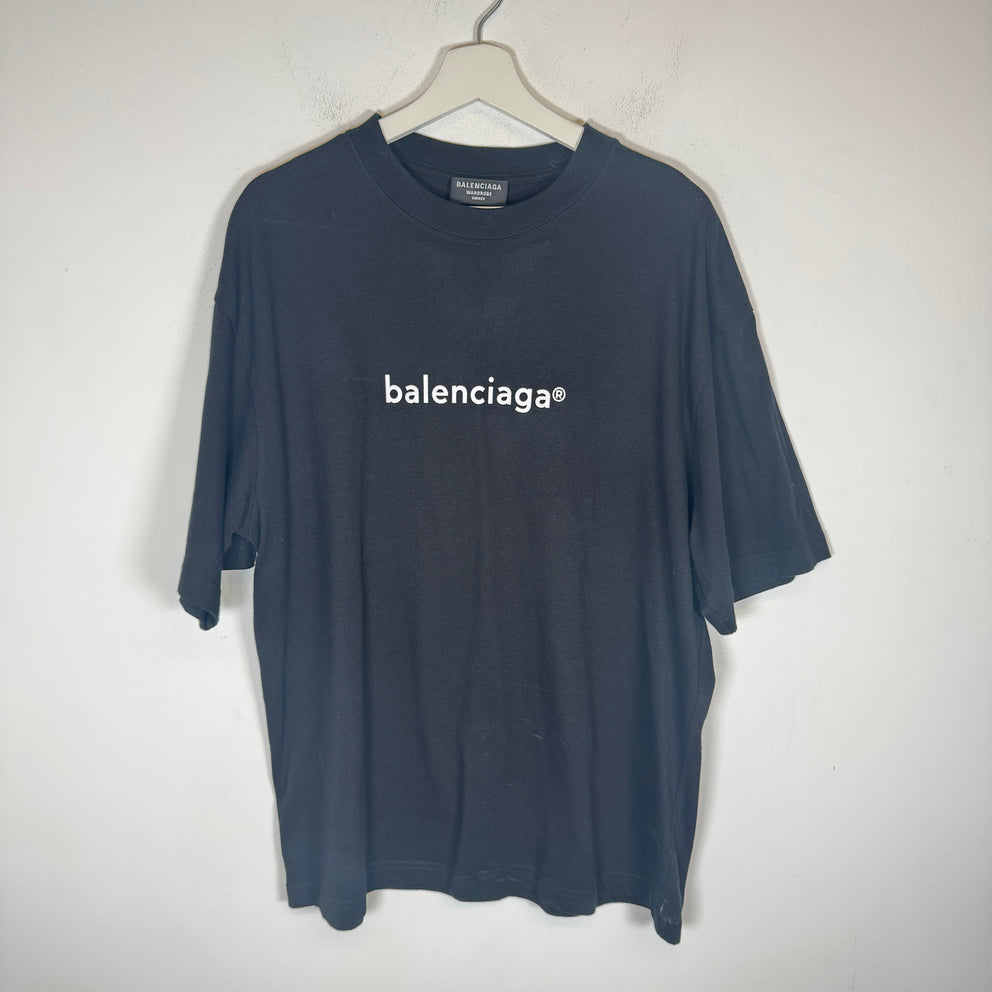 Balenciaga Black Copyright Logo T-Shirt Size M
