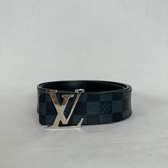Louis Vuitton LV Silver Initials Navy 40MM Reversible Belt Size 95