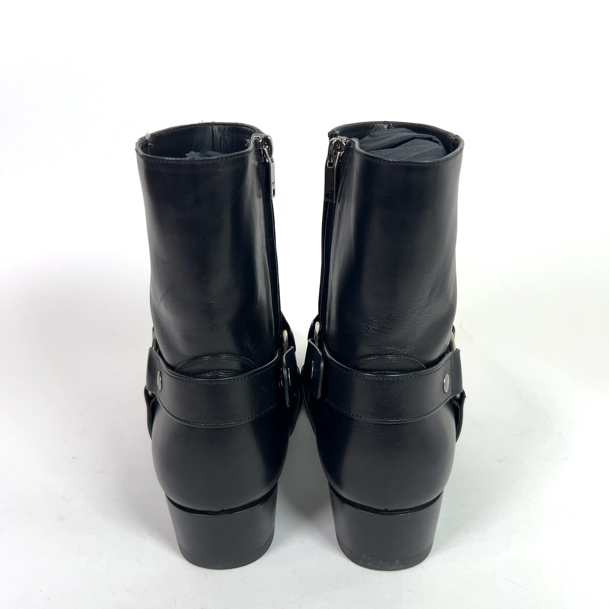 Saint Laurent Wyatt Leather Harness Boots