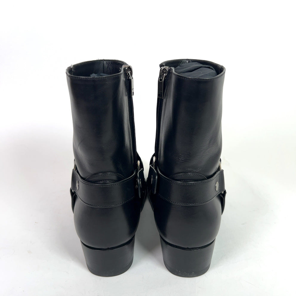 Saint Laurent Wyatt Leather Harness Boots