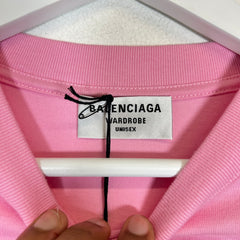 Balenciaga Pink Logo T-shirt Size L