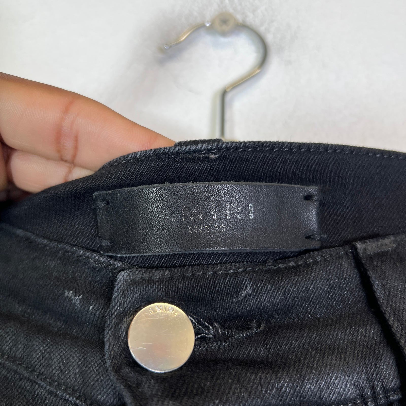 Amiri MX1 Black Waxed Denim Jeans