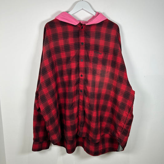 Balenciaga Hooded Distressed Flannel Size 2