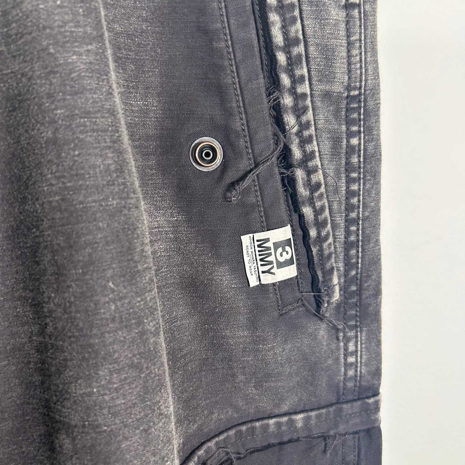 Maison Mihara Yasuhiro Stone Wash Cargo Pants Size 34
