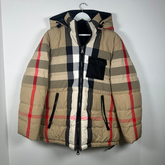 Burberry Reversible Check Puffer Jacket Size XL