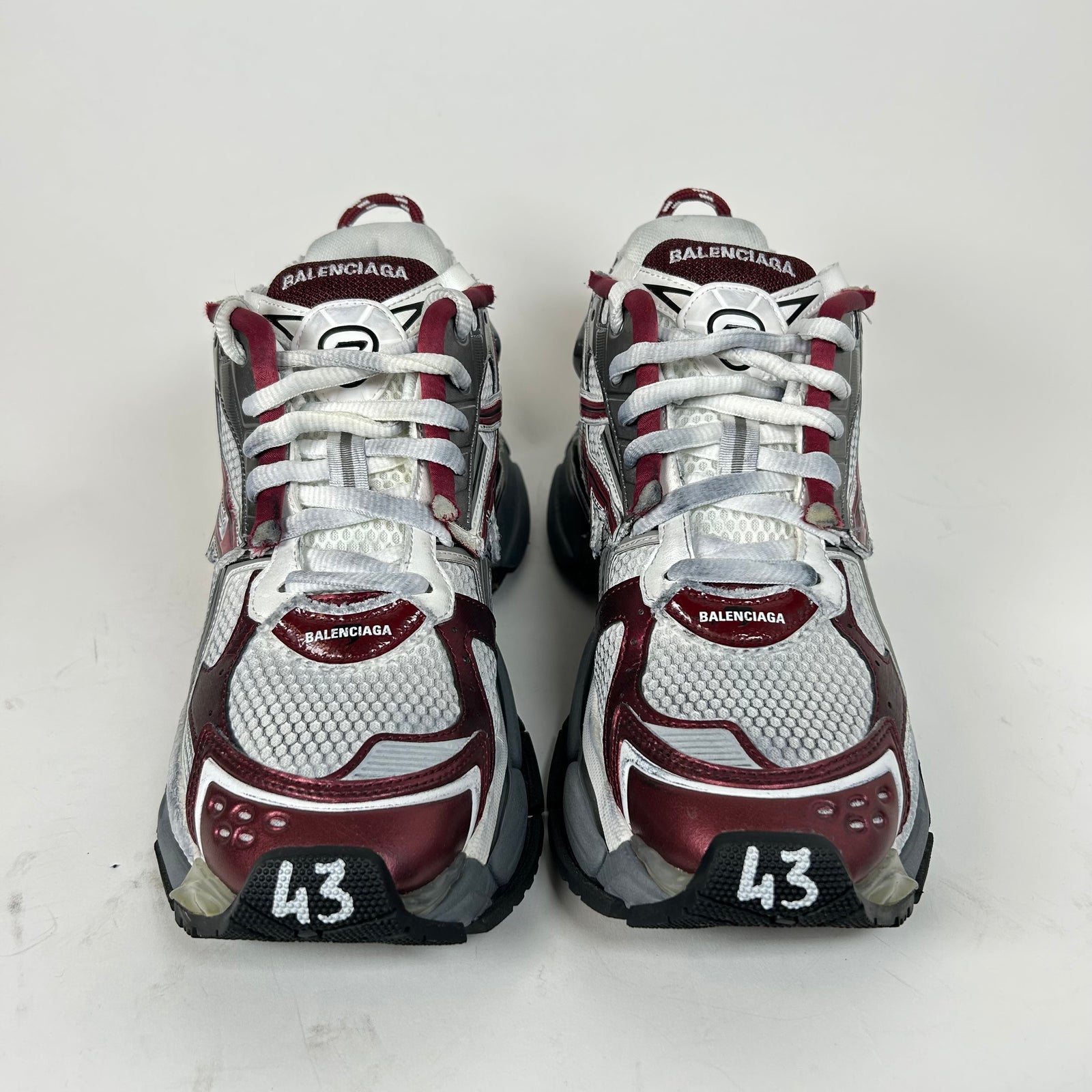 Balenciaga Burgundy Mesh Runners Size 43