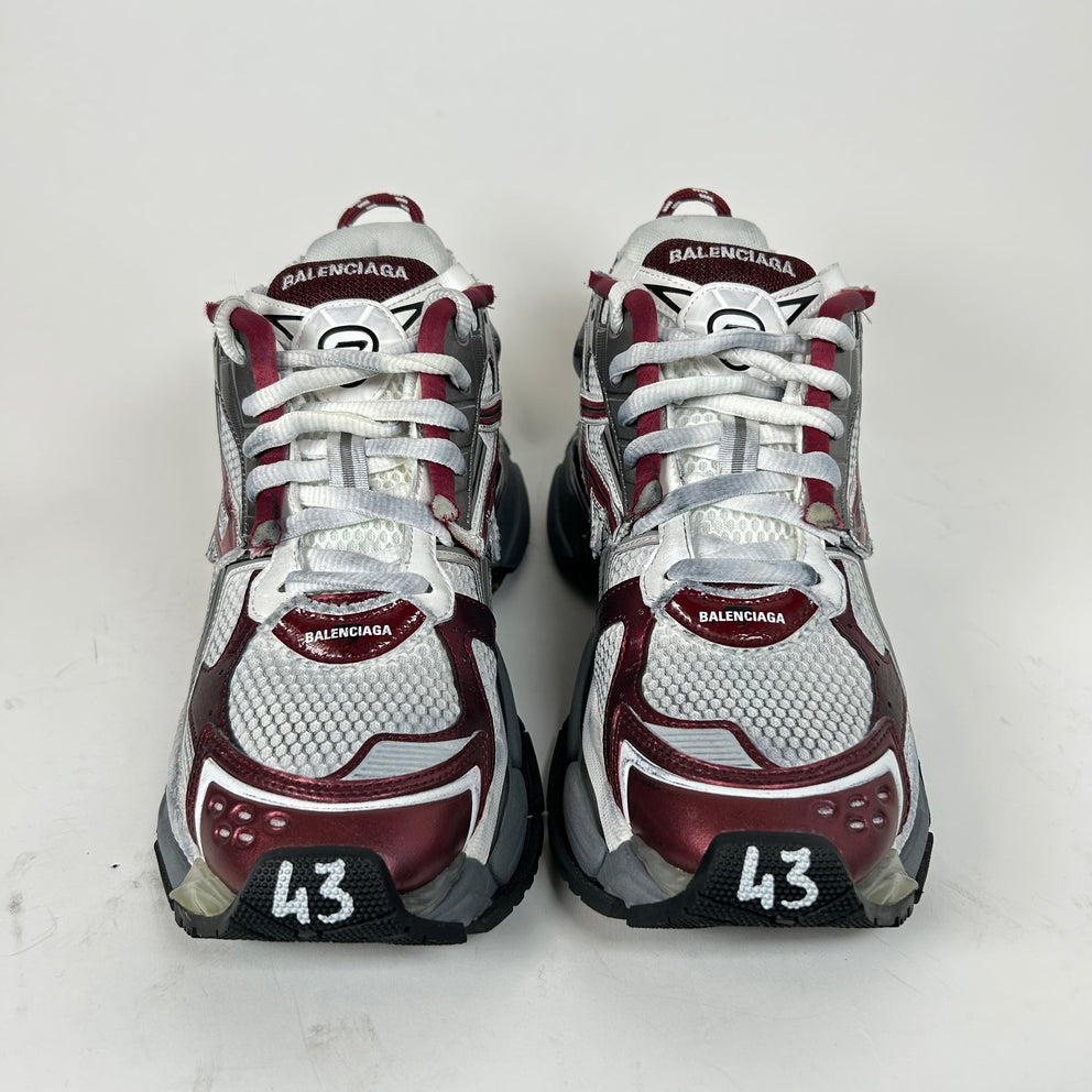 Balenciaga Burgundy Mesh Runners Size 43