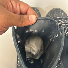 Alexander McQueen Black Speckled Tread Slick High Top Sneakers Size 42