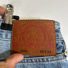 Evisu Lightwash Monogram Selvedge Denim Jeans Size 36